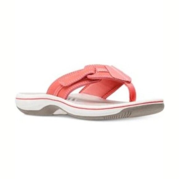 Clarks Women's Coral Synthetic Brinkley Bree Flip-Flops Sandals - 11M - Picture 1 of 8